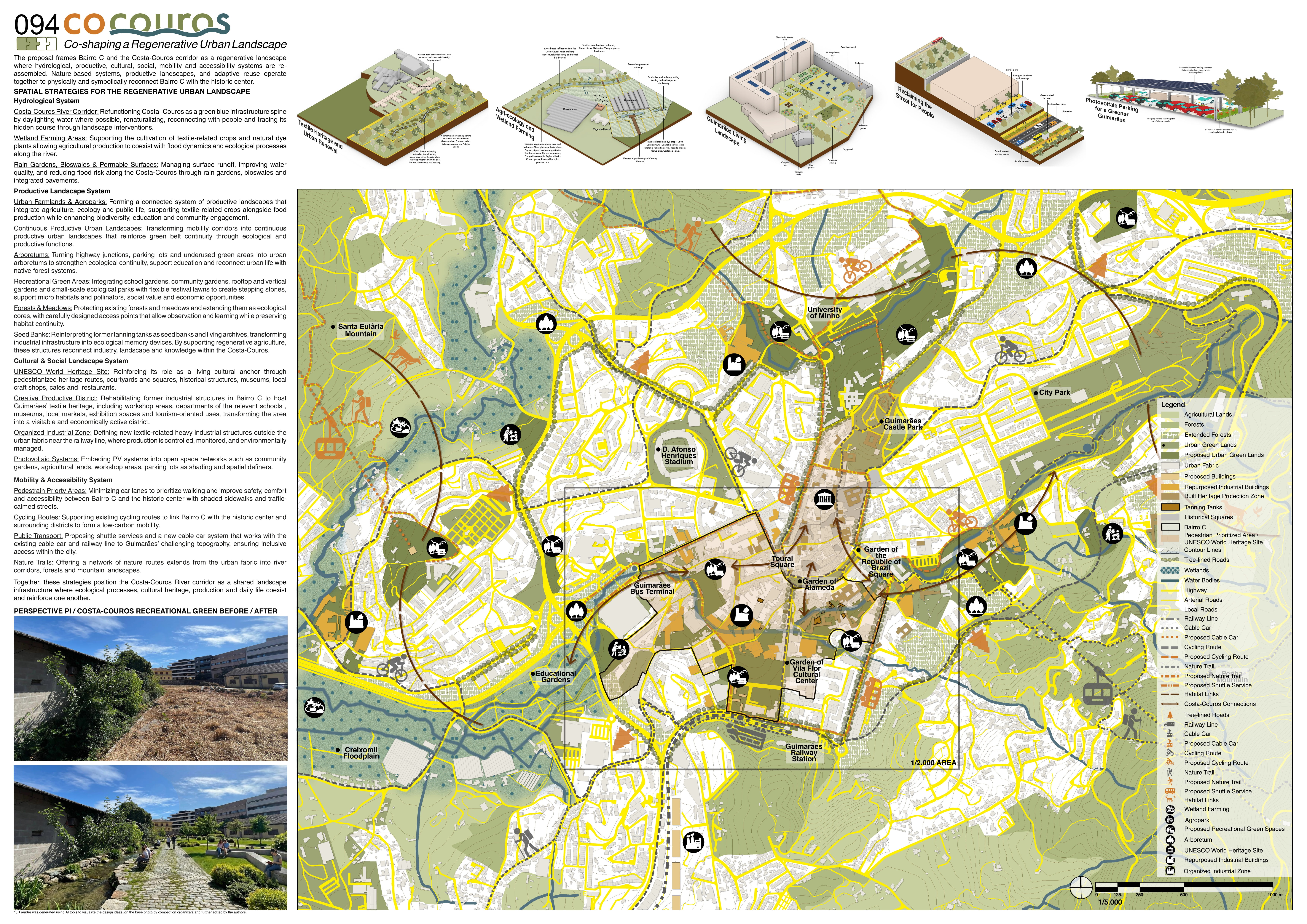 Co:Couros poster two showing urban systems and the Costa-Couros corridor plan